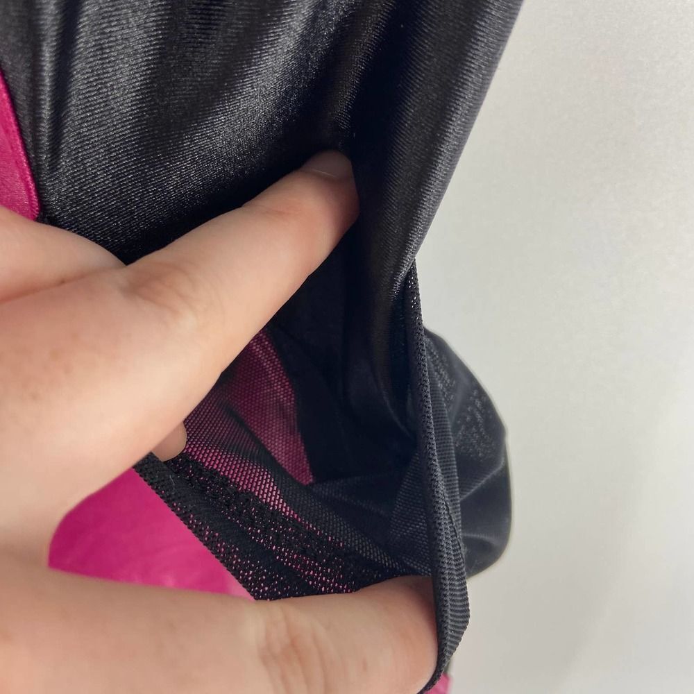 Koral Pink Black Shiny Full Length Legging Pocket Womens small - Picture 5 of 8